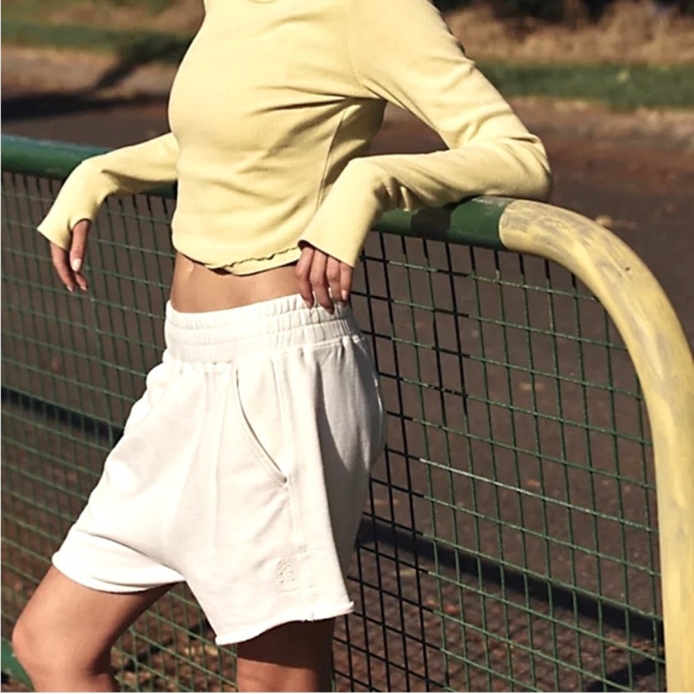Free People All Star Solid Shorts White Size Medium